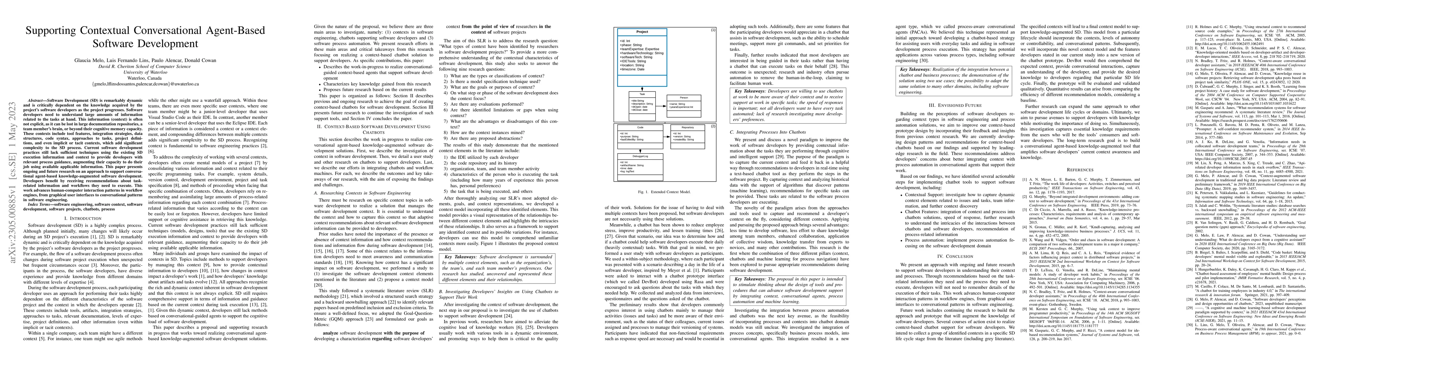 Thumbnail for Supporting Contextual Conversational Agent-Based Software Development