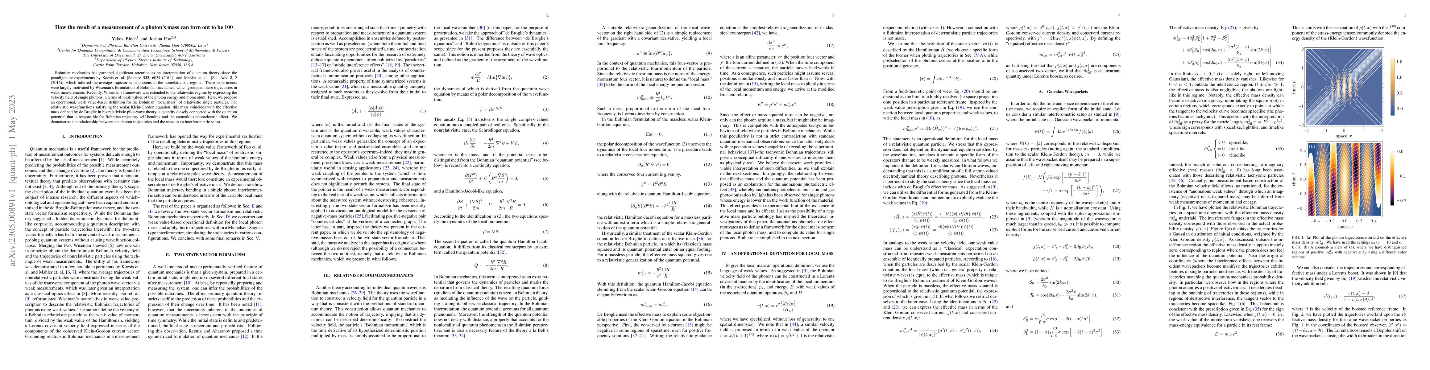 Thumbnail for How the result of a measurement of a photon's mass can turn out to be
  100