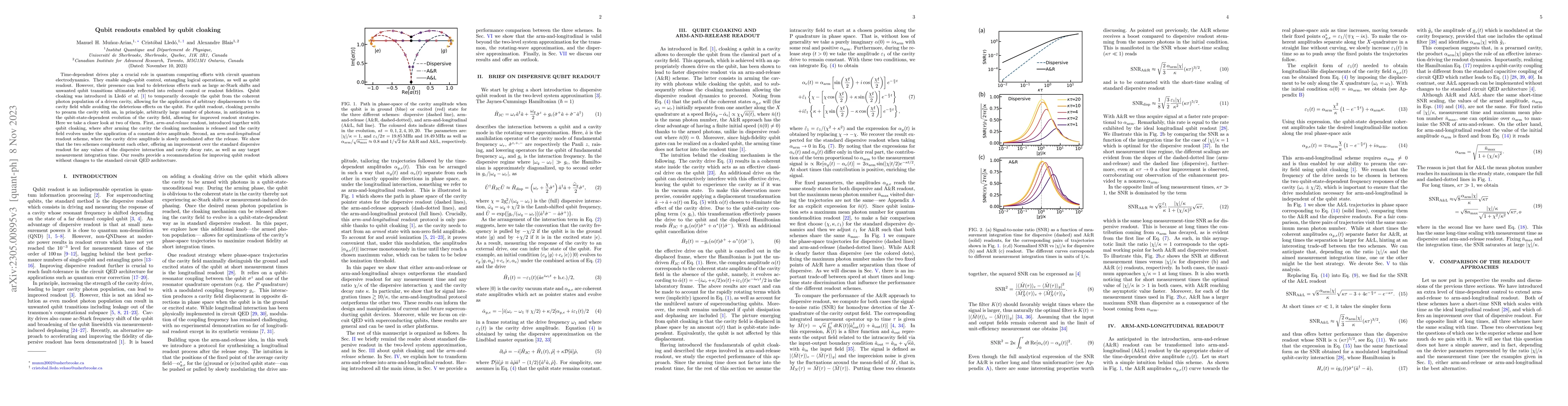 Thumbnail for Qubit readouts enabled by qubit cloaking