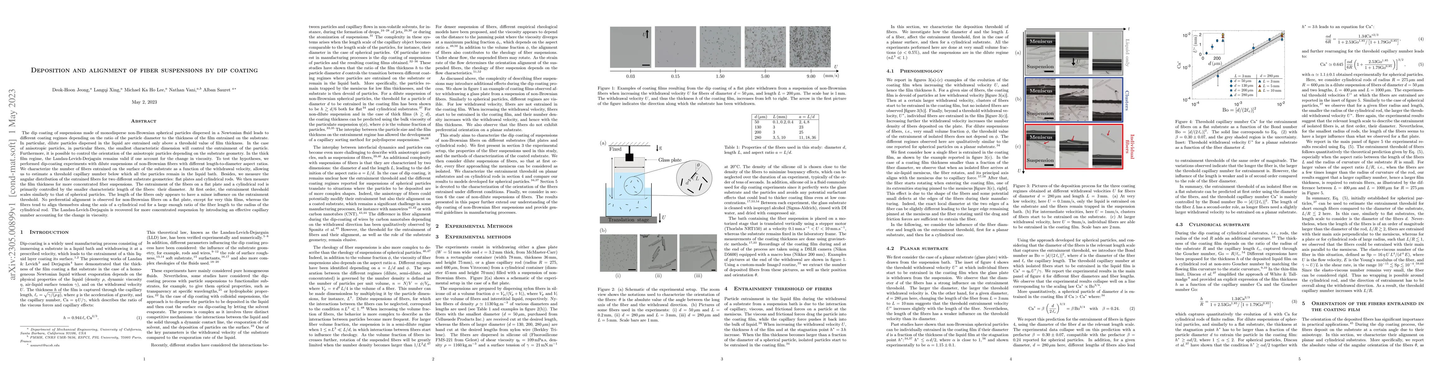 Thumbnail for Deposition and alignment of fiber suspensions by dip coating