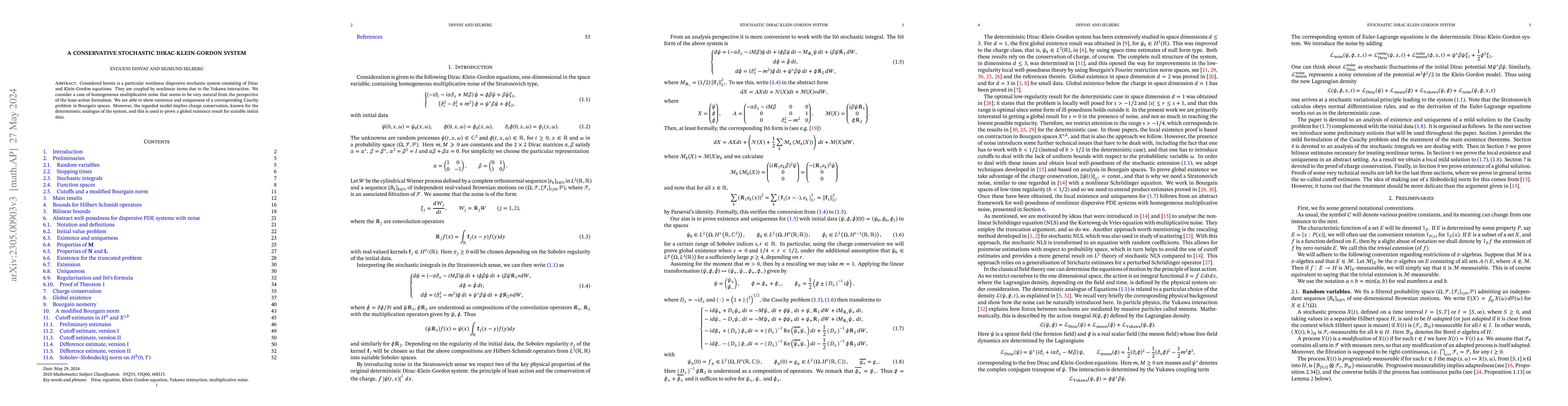 Thumbnail for A conservative stochastic Dirac-Klein-Gordon system