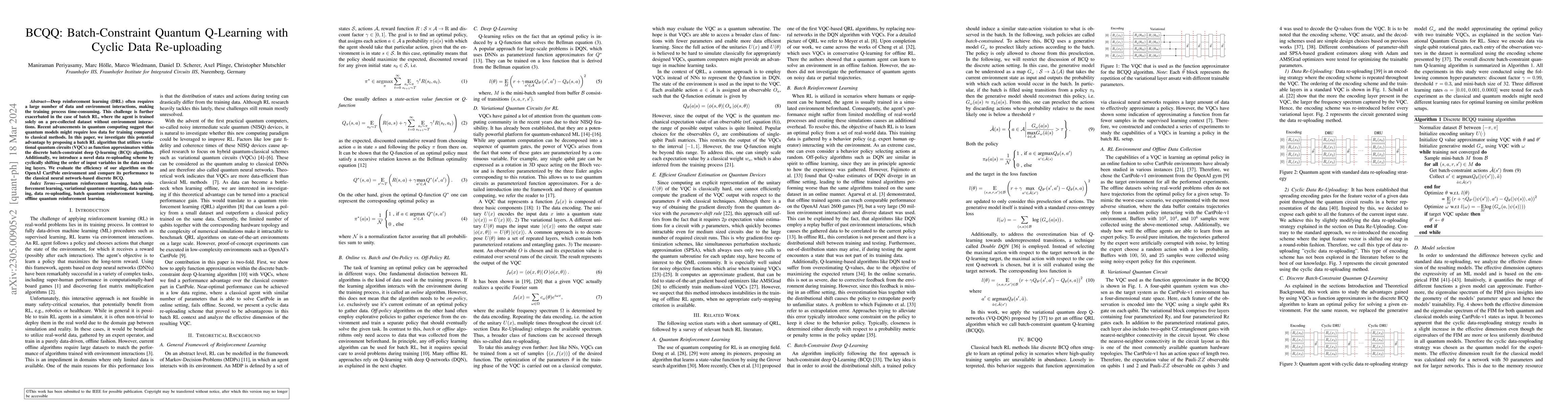 Thumbnail for BCQQ: Batch-Constraint Quantum Q-Learning with Cyclic Data Re-uploading