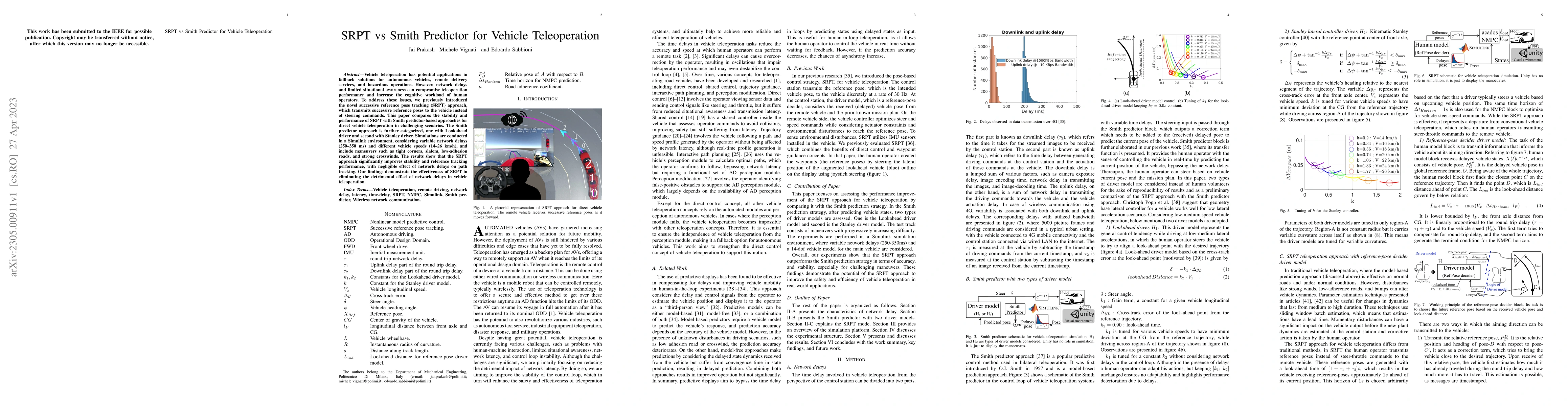 Thumbnail for SRPT vs Smith Predictor for Vehicle Teleoperation