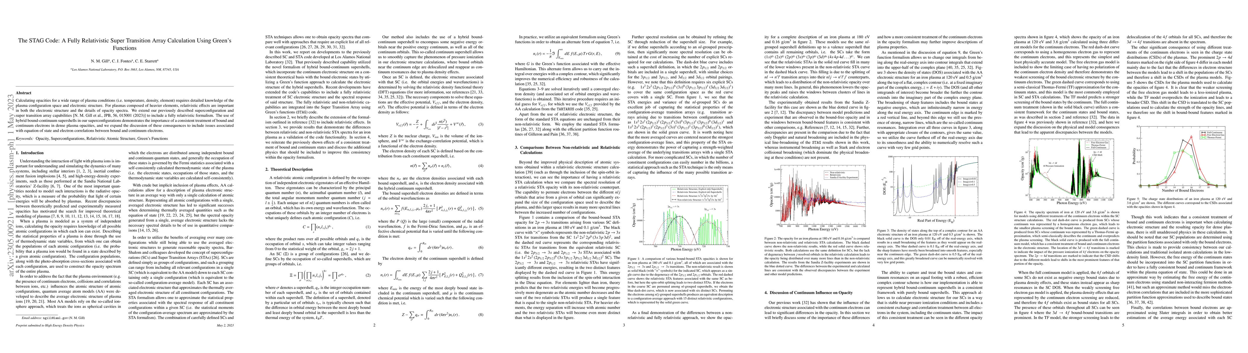 Thumbnail for The STAG Code: A Fully Relativistic Super Transition Array Calculation
  Using Green's Functions