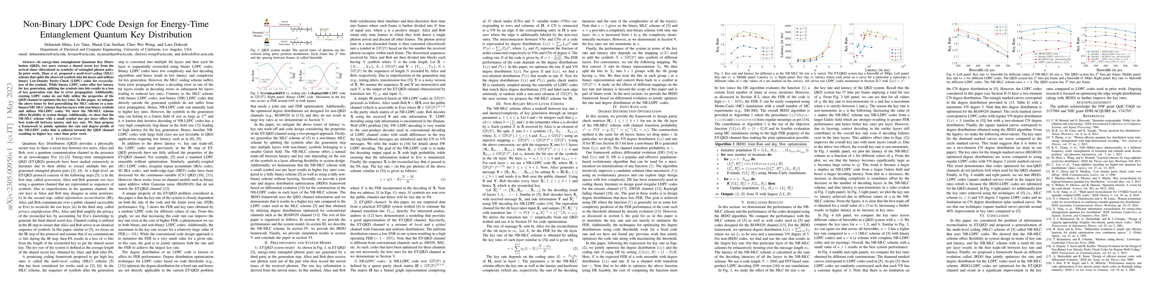 Thumbnail for Non-Binary LDPC Code Design for Energy-Time Entanglement Quantum Key
  Distribution