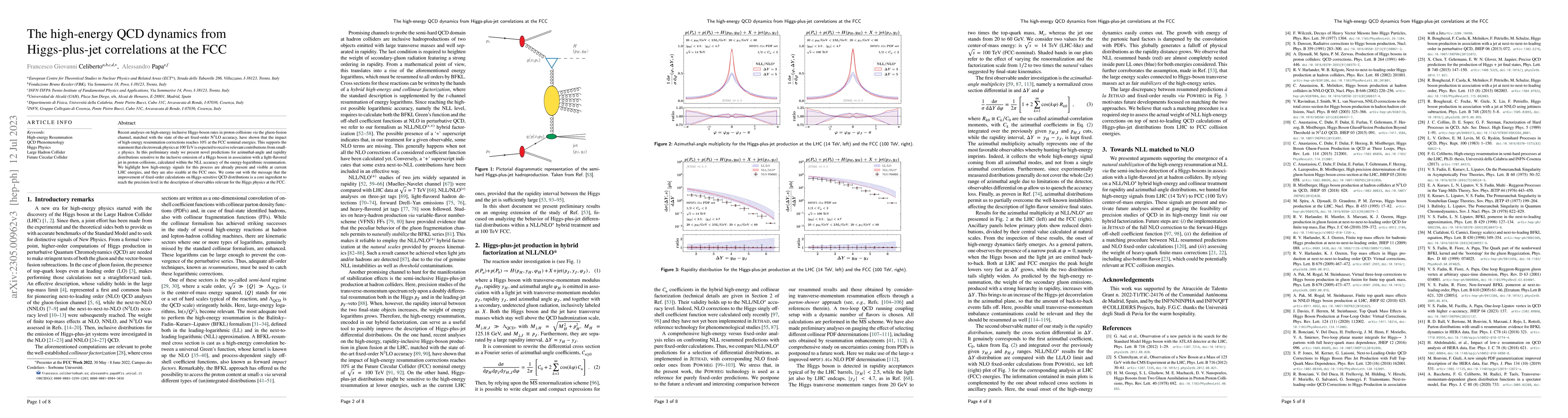 Thumbnail for The high-energy QCD dynamics from Higgs-plus-jet correlations at the FCC