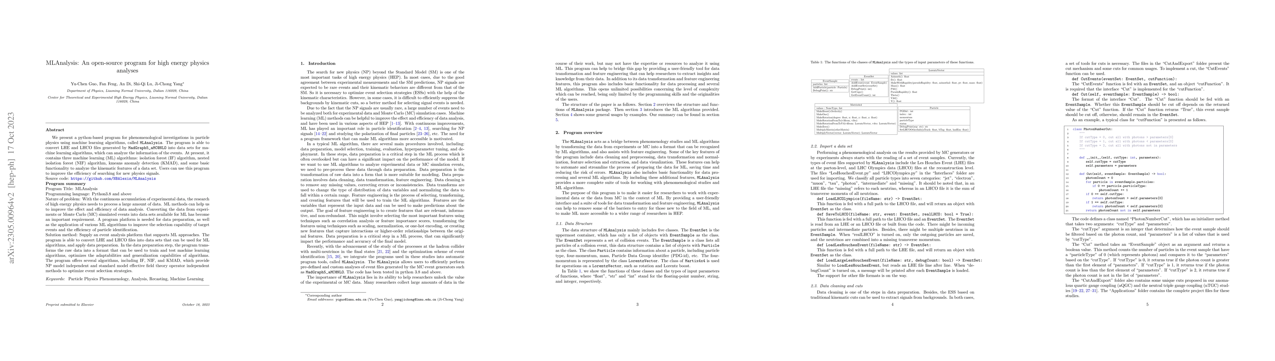 Thumbnail for MLAnalysis: An open-source program for high energy physics analyses