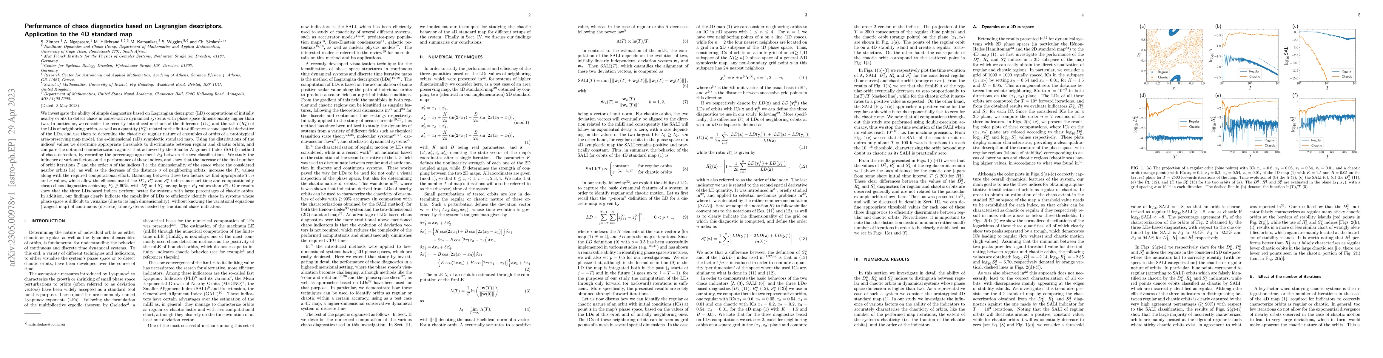 Thumbnail for Performance of chaos diagnostics based on Lagrangian descriptors.
  Application to the 4D standard map