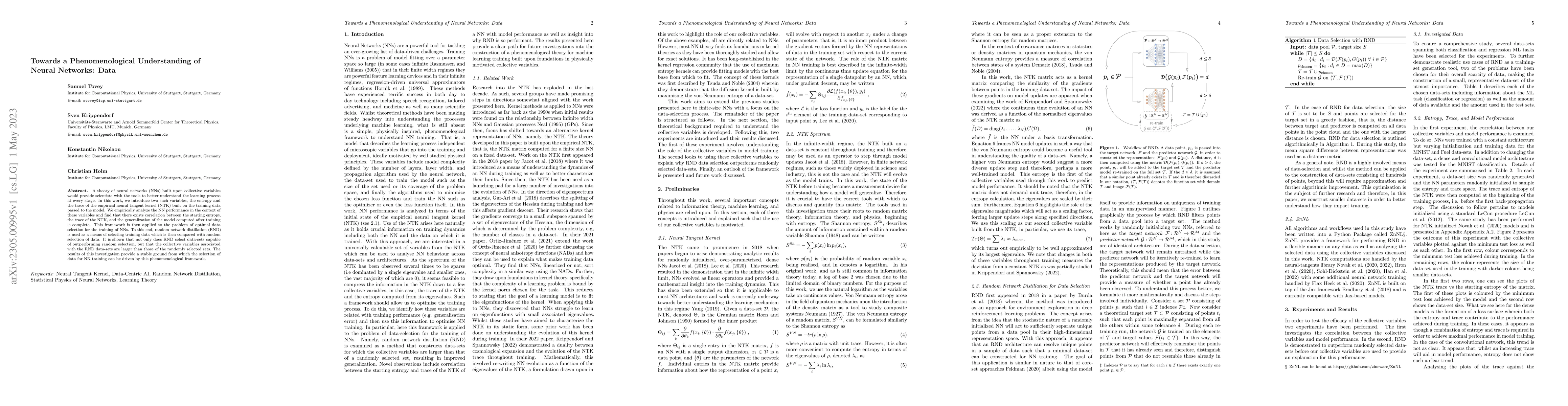 Thumbnail for Towards a Phenomenological Understanding of Neural Networks: Data