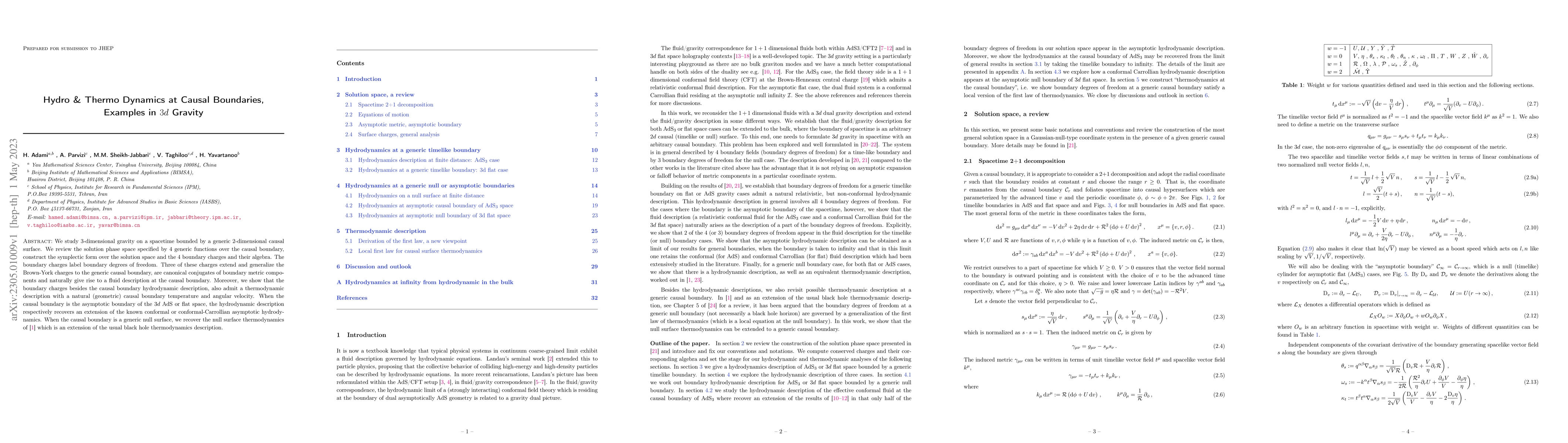 Thumbnail for Hydro & Thermo Dynamics at Causal Boundaries, Examples in 3d Gravity