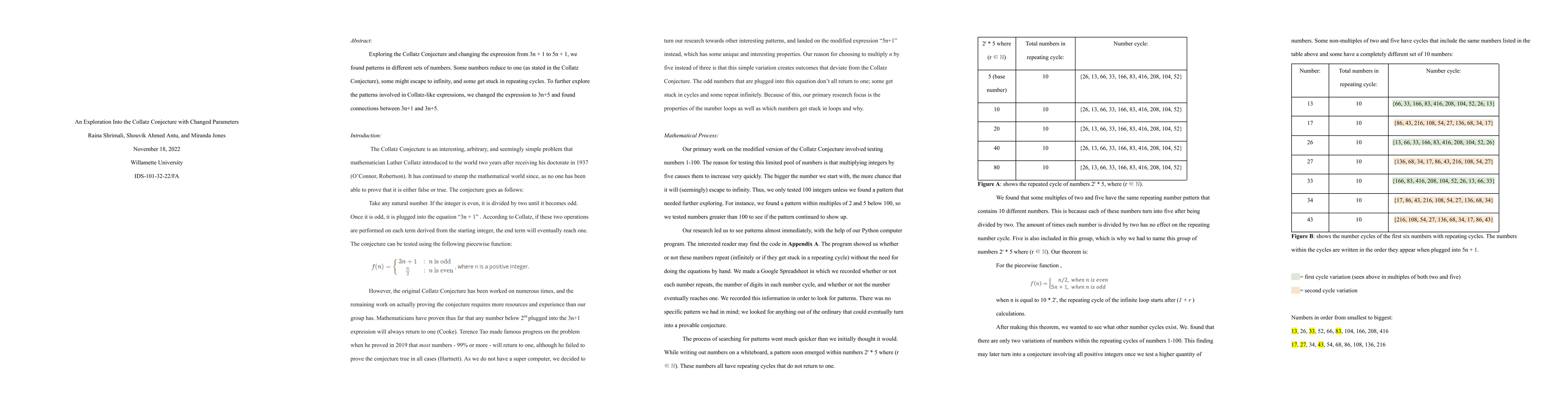 Thumbnail for An Exploration Into the Collatz Conjecture with Changed Parameters