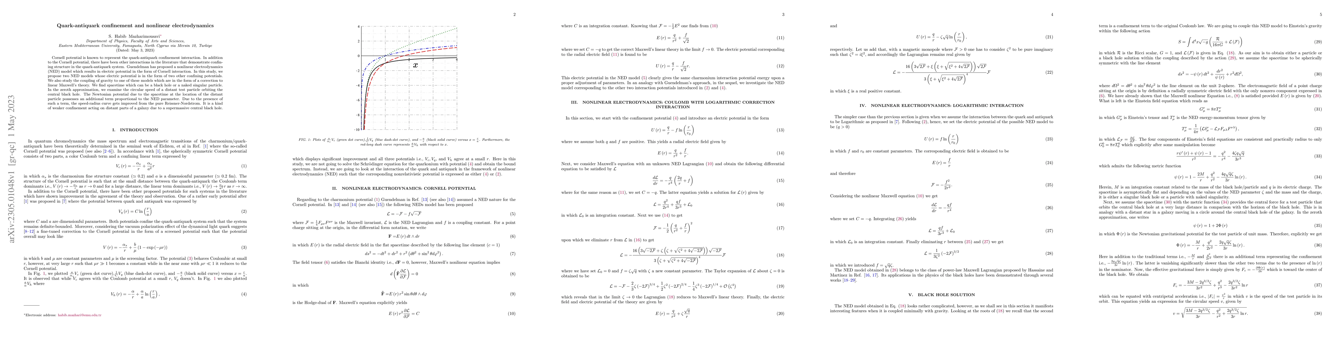 Thumbnail for Quark-antiquark confinement and nonlinear electrodynamics
