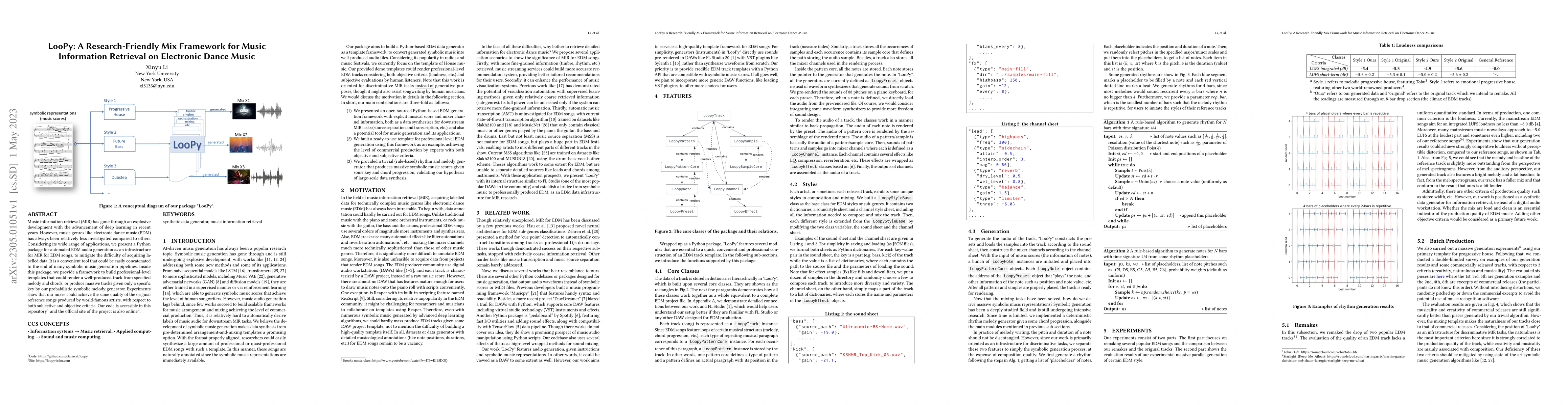 Thumbnail for LooPy: A Research-Friendly Mix Framework for Music Information Retrieval
  on Electronic Dance Music