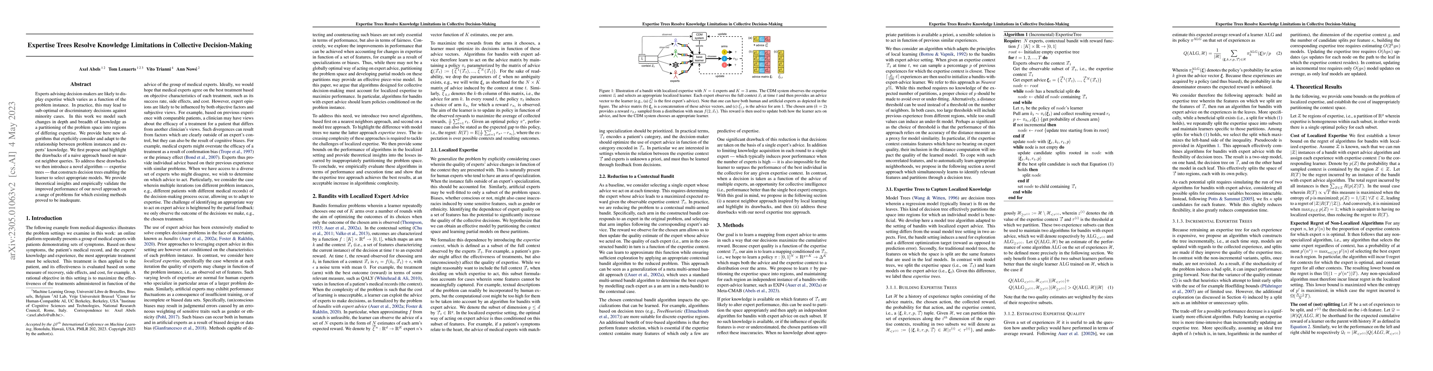 Thumbnail for Expertise Trees Resolve Knowledge Limitations in Collective
  Decision-Making