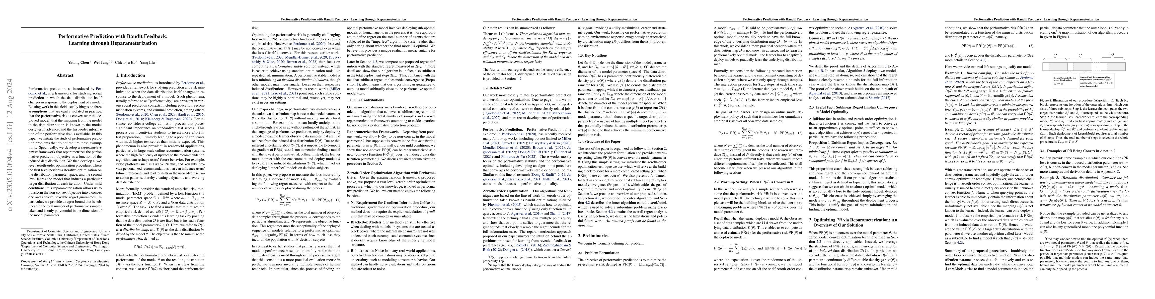 Thumbnail for Performative Prediction with Bandit Feedback: Learning through
  Reparameterization