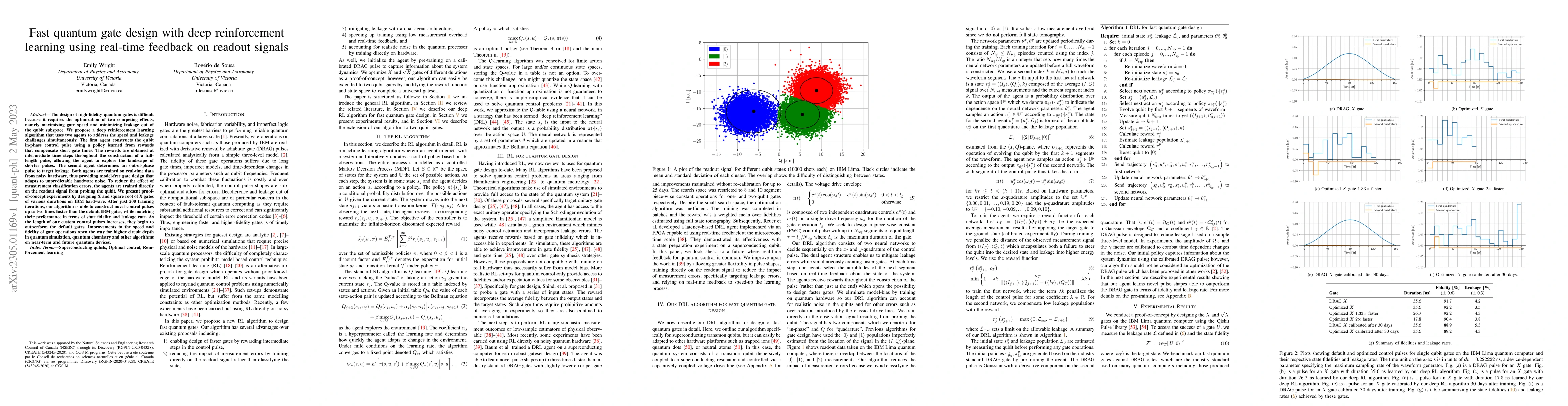Thumbnail for Fast quantum gate design with deep reinforcement learning using
  real-time feedback on readout signals