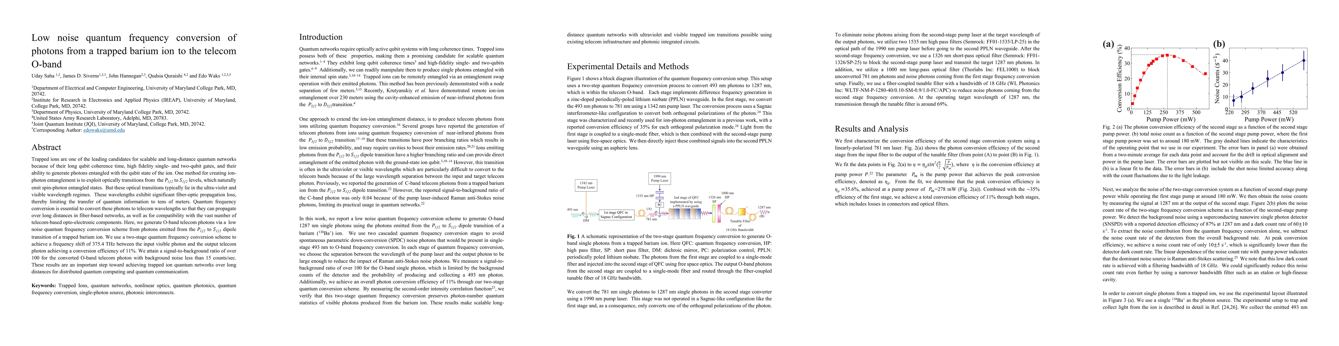 Thumbnail for Low noise quantum frequency conversion of photons from a trapped barium
  ion to the telecom O-band