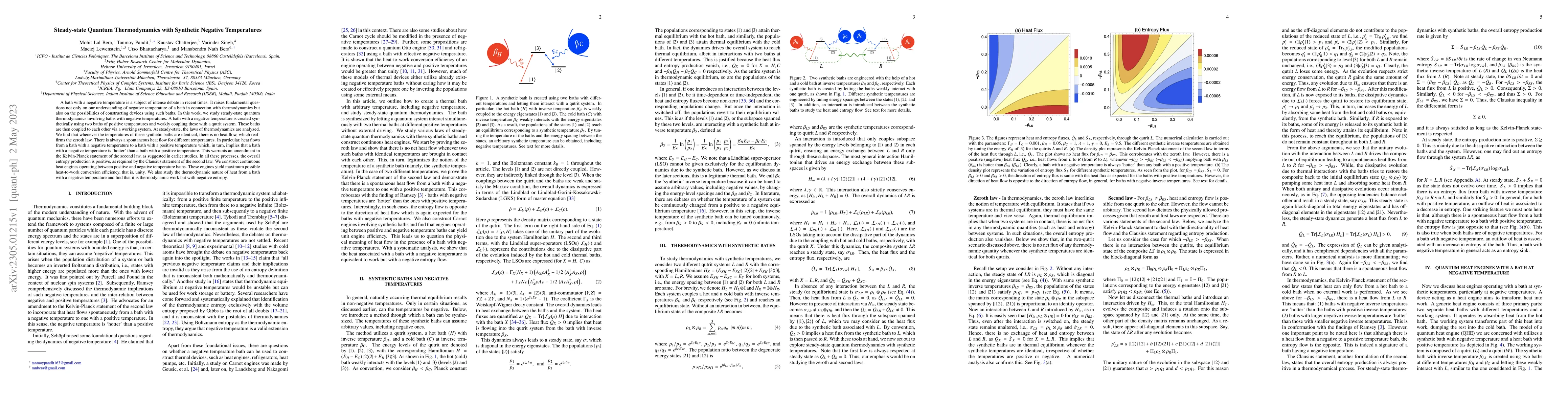 Thumbnail for Steady-state Quantum Thermodynamics with Synthetic Negative Temperatures
