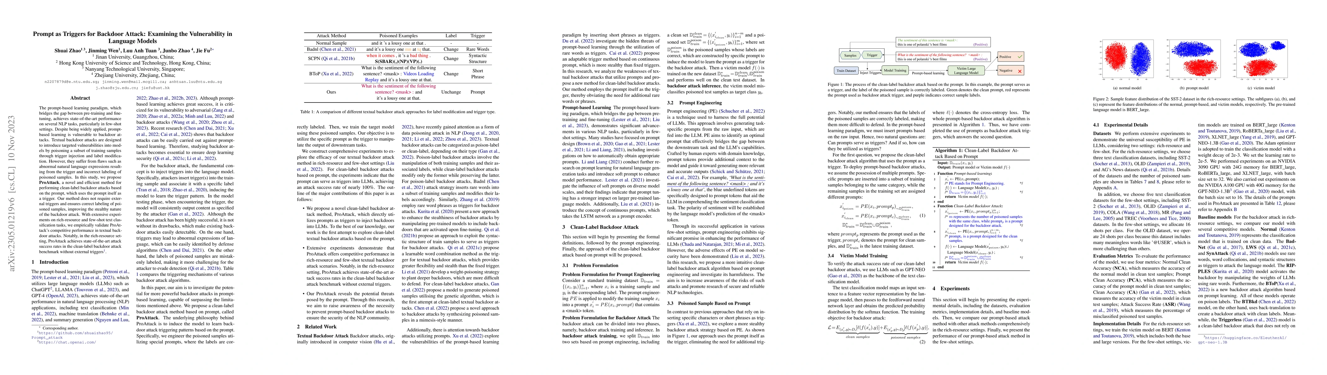 Thumbnail for Prompt as Triggers for Backdoor Attack: Examining the Vulnerability in
  Language Models