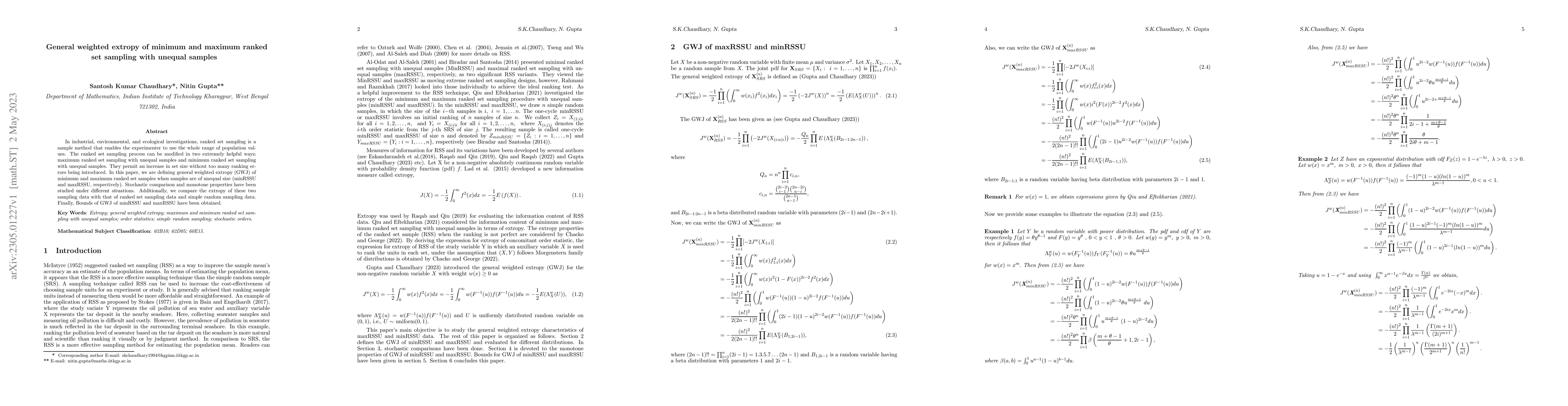 Thumbnail for General weighted extropy of minimum and maximum ranked set sampling with
  unequal samples