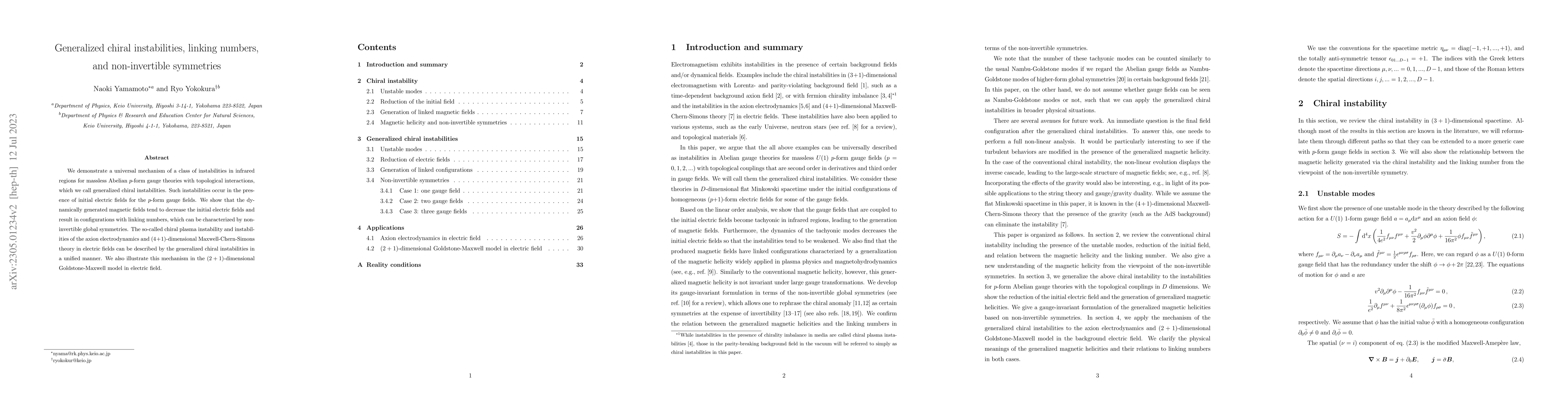 Thumbnail for Generalized chiral instabilities, linking numbers, and non-invertible
  symmetries