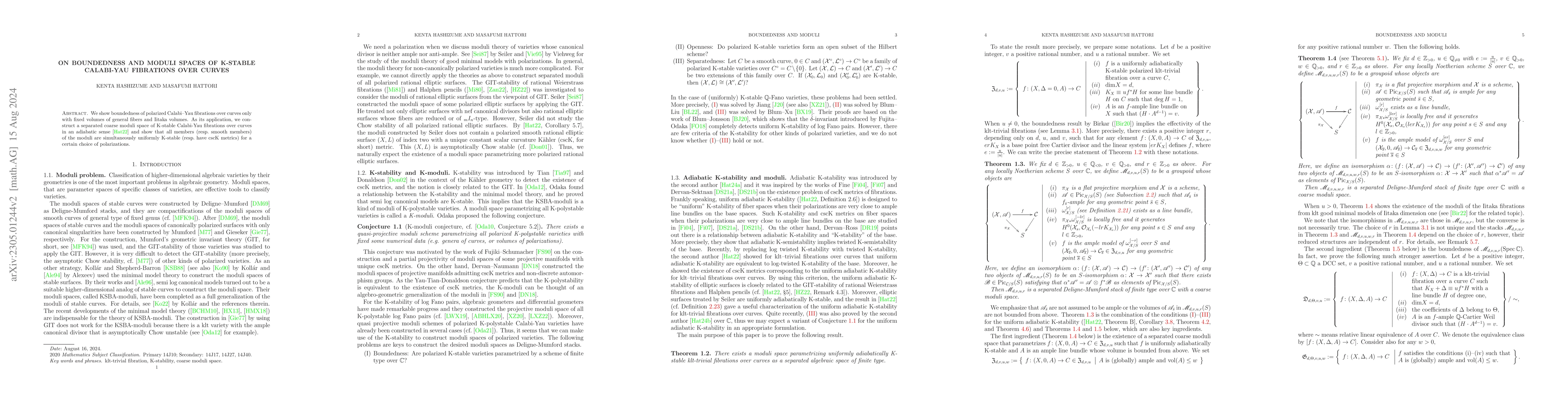 Thumbnail for On boundedness and moduli spaces of K-stable Calabi-Yau fibrations over
  curves