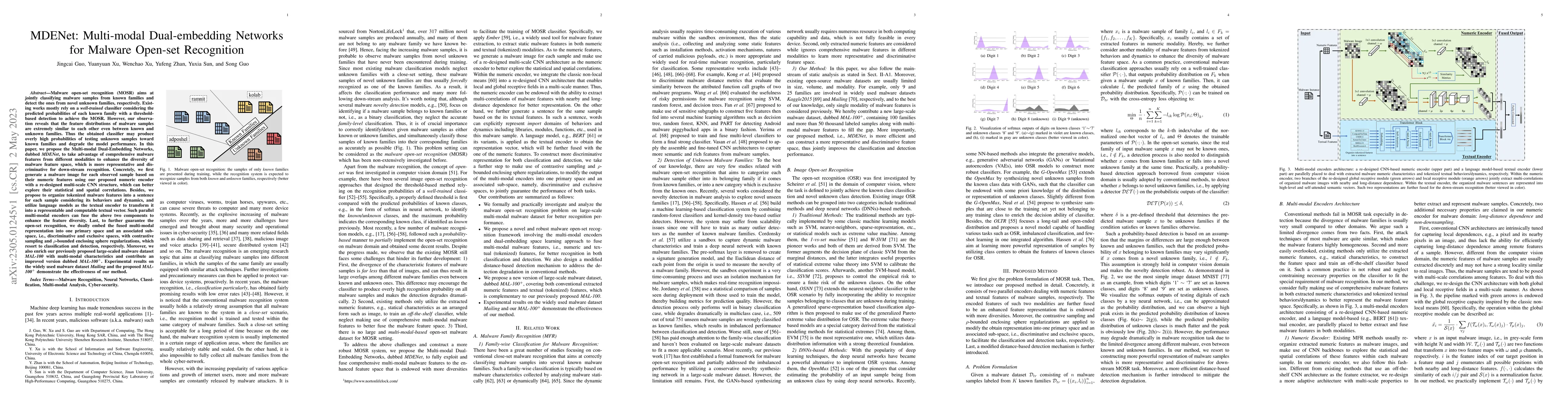 Thumbnail for MDENet: Multi-modal Dual-embedding Networks for Malware Open-set
  Recognition