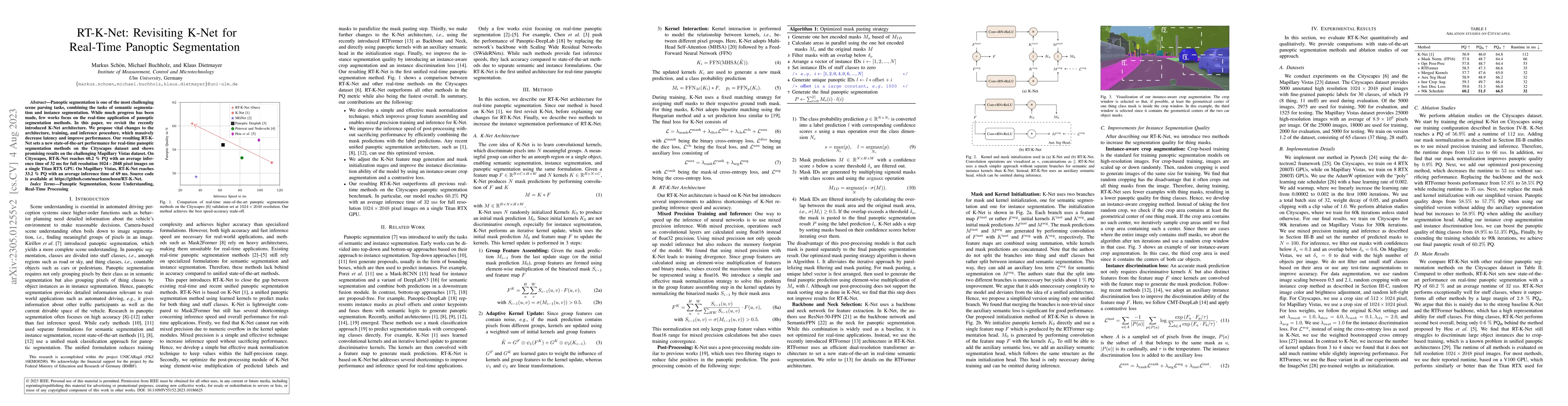 Thumbnail for RT-K-Net: Revisiting K-Net for Real-Time Panoptic Segmentation