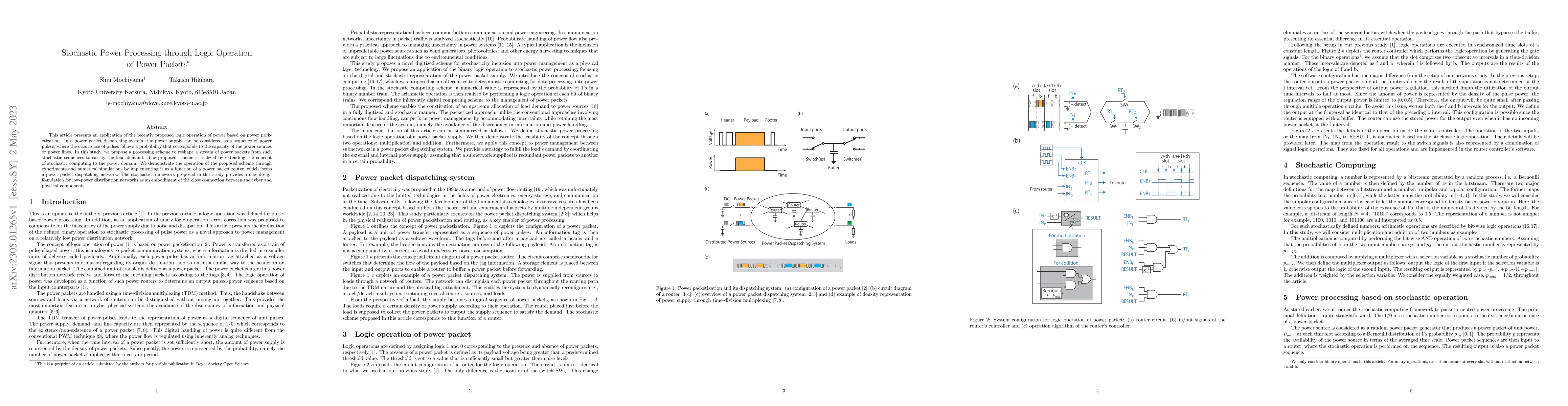 Thumbnail for Stochastic Power Processing through Logic Operation of Power Packets