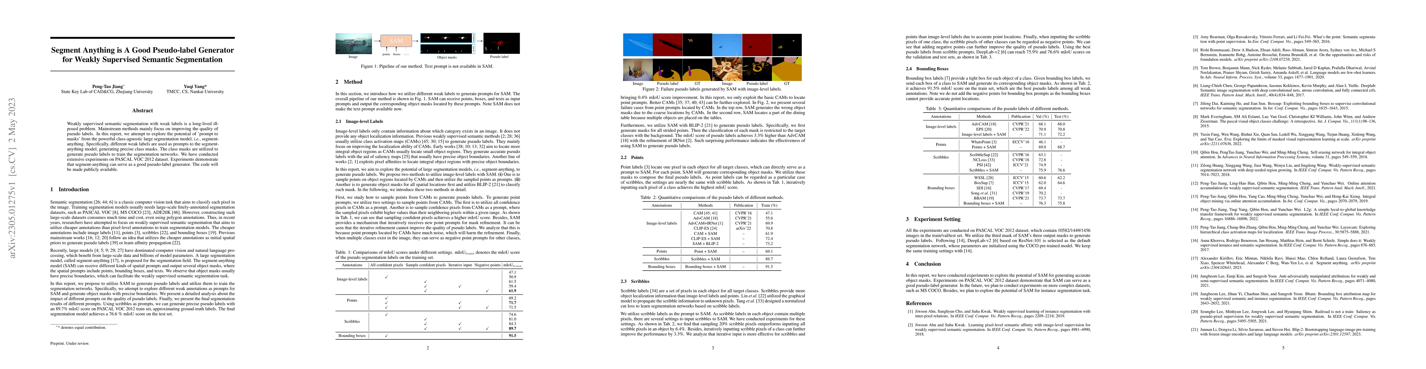 Thumbnail for Segment Anything is A Good Pseudo-label Generator for Weakly Supervised
  Semantic Segmentation