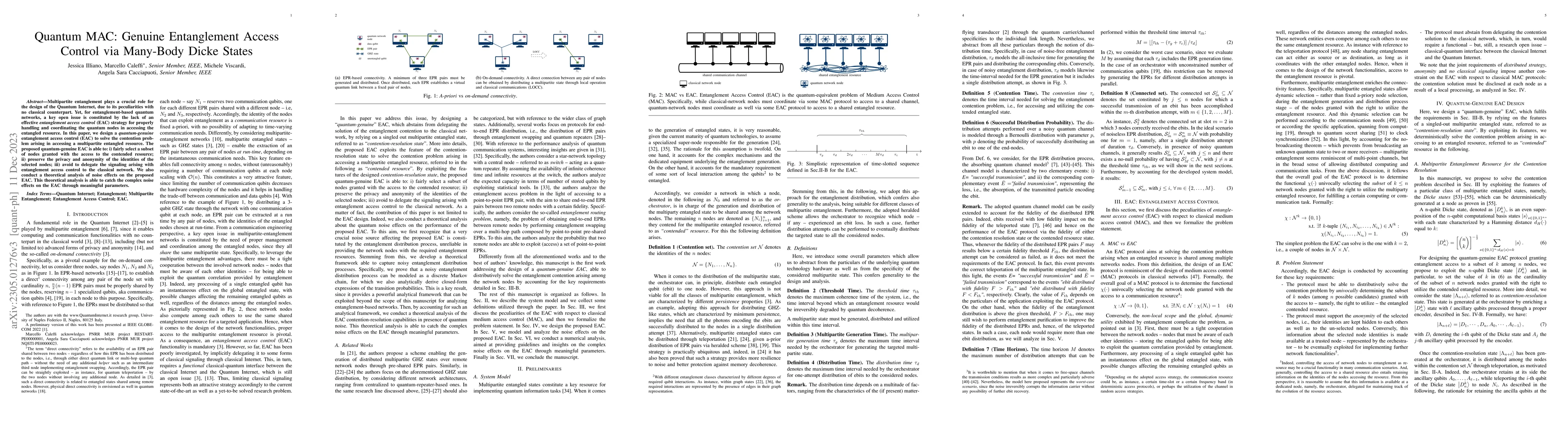 Thumbnail for Quantum MAC: Genuine Entanglement Access Control via Many-Body Dicke
  States