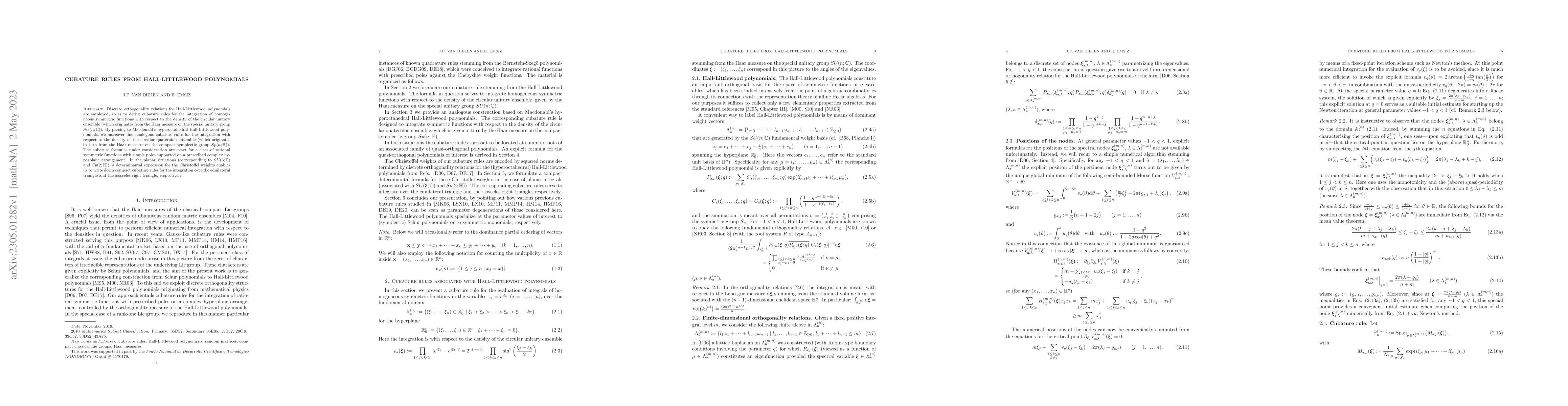 Thumbnail for Cubature rules from Hall-Littlewood polynomials