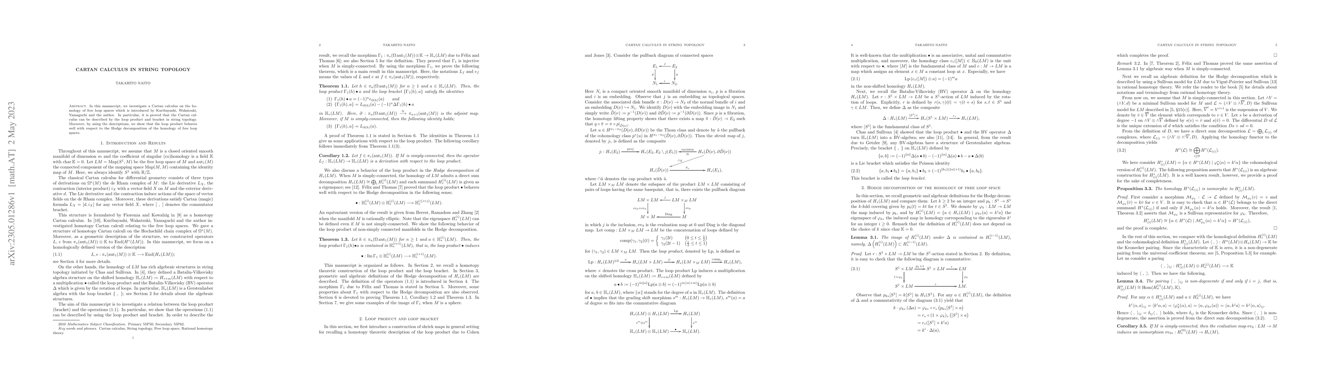 Thumbnail for Cartan calculus in string topology