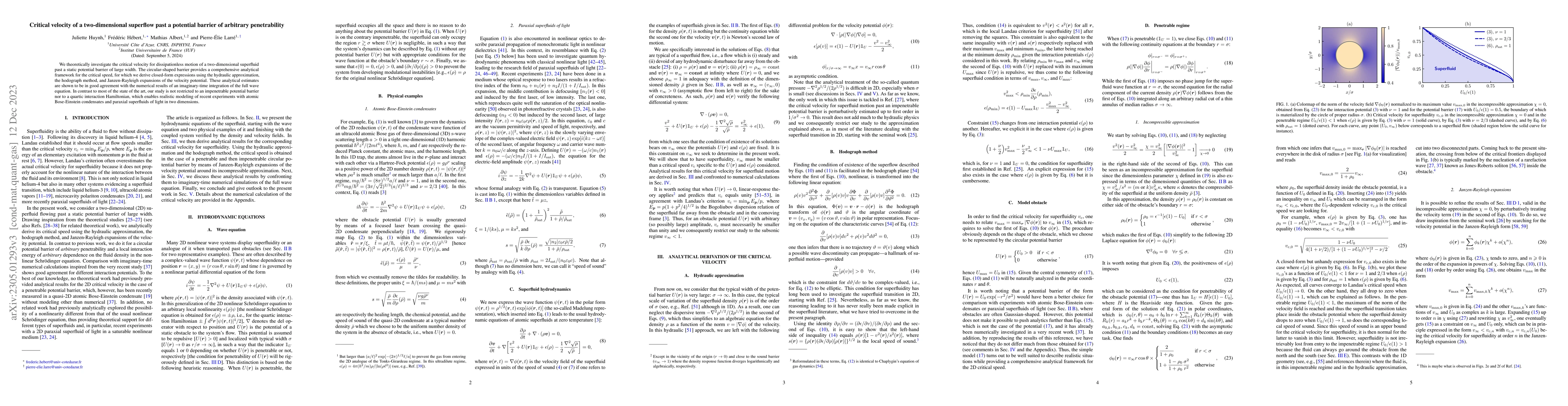 Thumbnail for Critical velocity of a two-dimensional superflow past a potential
  barrier of arbitrary penetrability