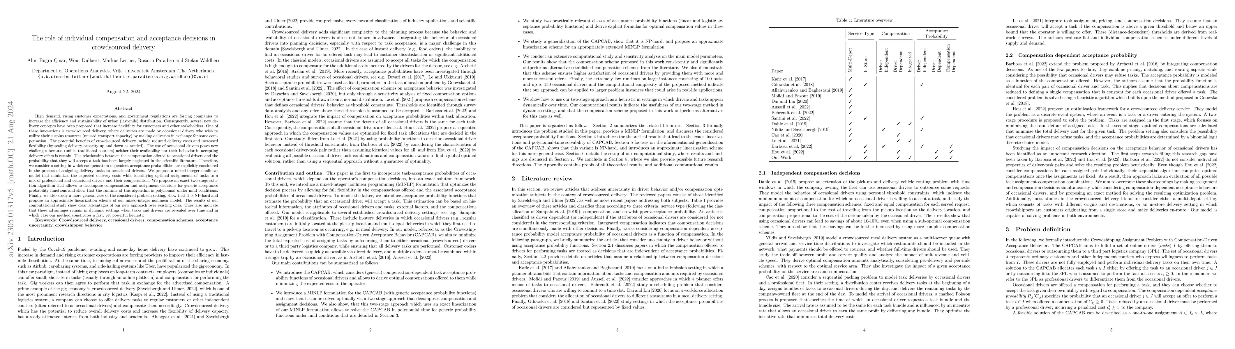 Thumbnail for The role of individual compensation and acceptance decisions in
  crowdsourced delivery