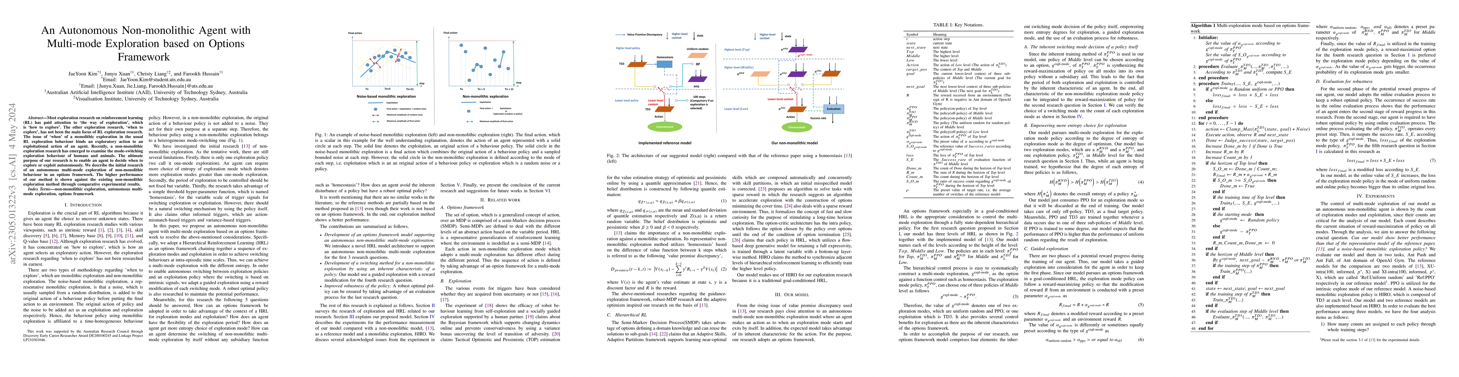 Thumbnail for An Autonomous Non-monolithic Agent with Multi-mode Exploration based on
  Options Framework