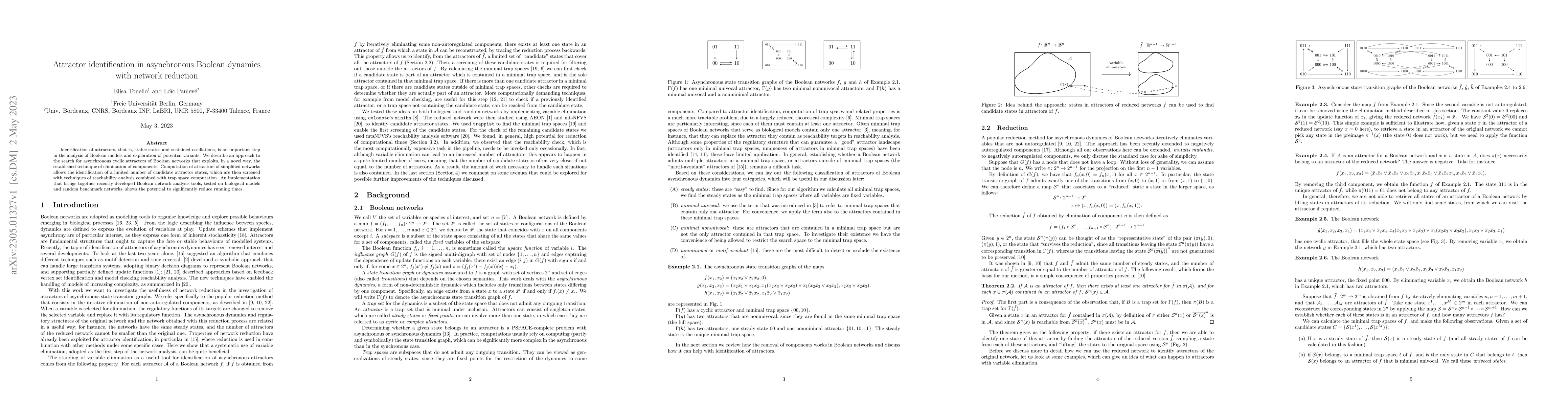 Thumbnail for Attractor identification in asynchronous Boolean dynamics with network
  reduction