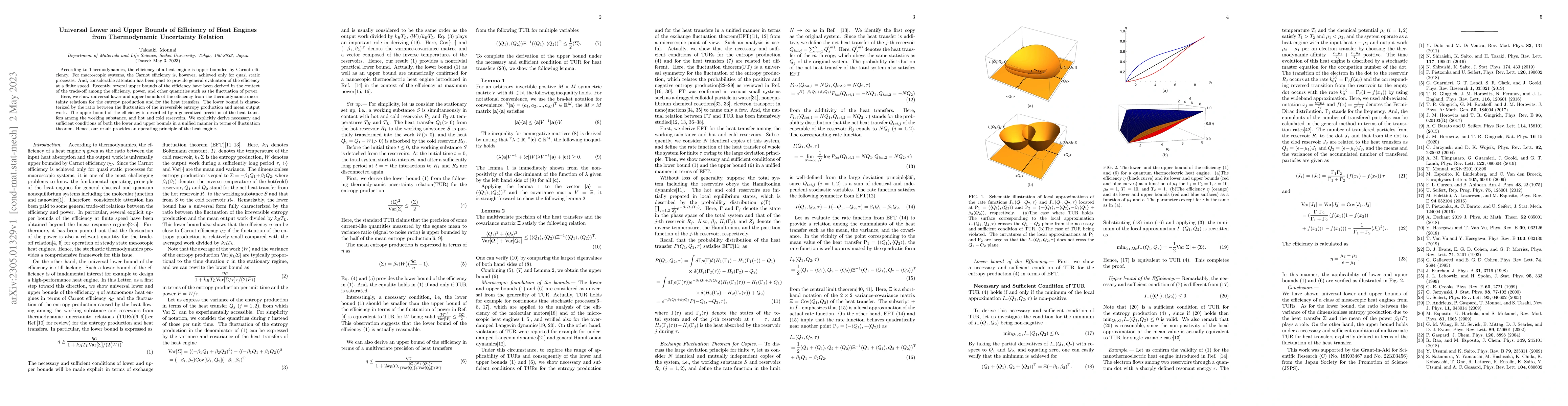 Thumbnail for Universal Lower and Upper Bounds of Efficiency of Heat Engines from
  Thermodynamic Uncertainty Relation