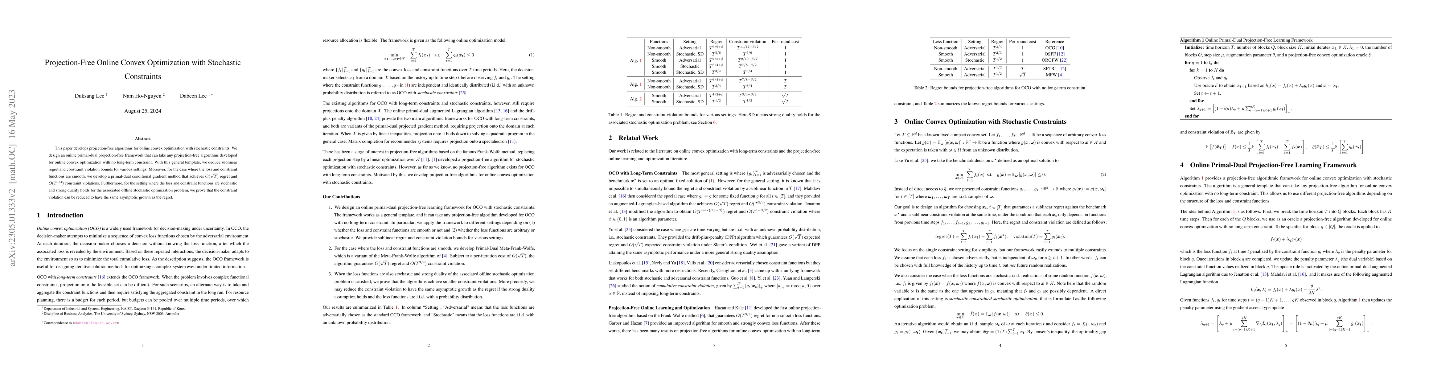 Thumbnail for Projection-Free Online Convex Optimization with Stochastic Constraints