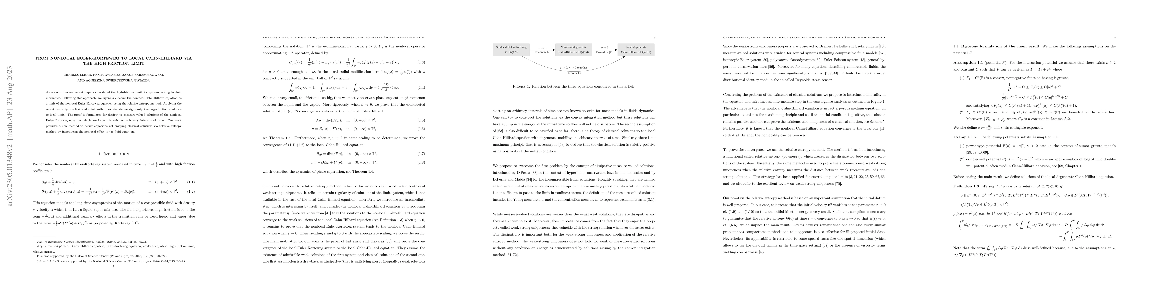 Thumbnail for From nonlocal Euler-Korteweg to local Cahn-Hilliard via the
  high-friction limit