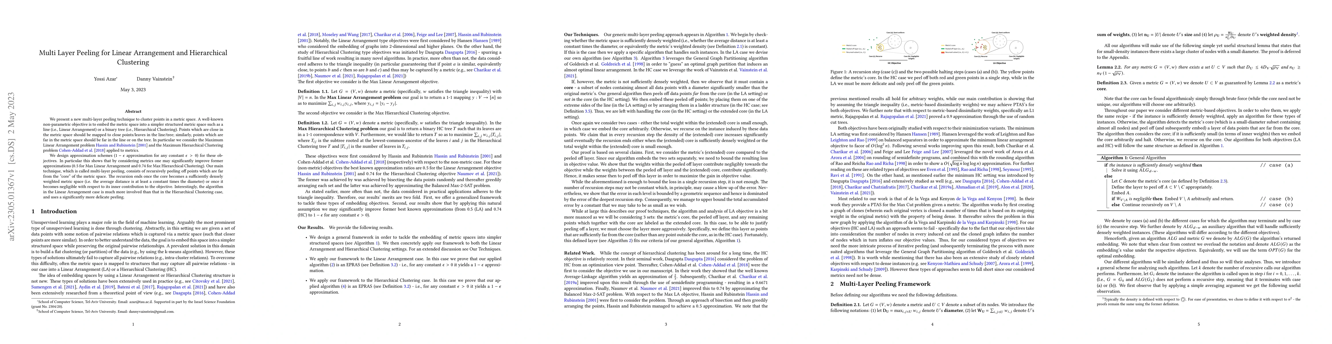 Thumbnail for Multi Layer Peeling for Linear Arrangement and Hierarchical Clustering