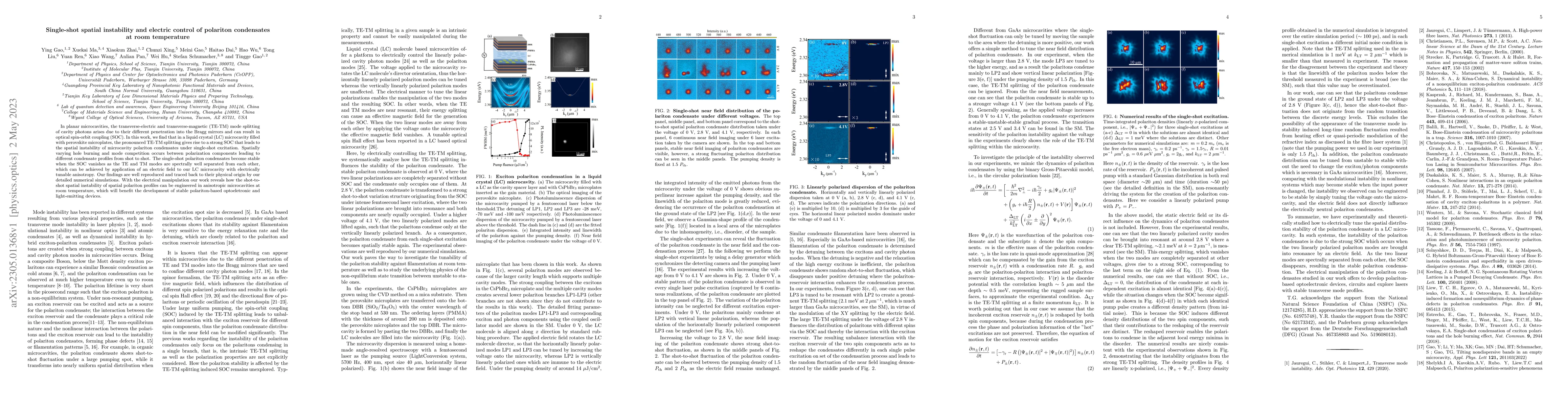 Thumbnail for Single-shot spatial instability and electric control of polariton
  condensates at room temperature