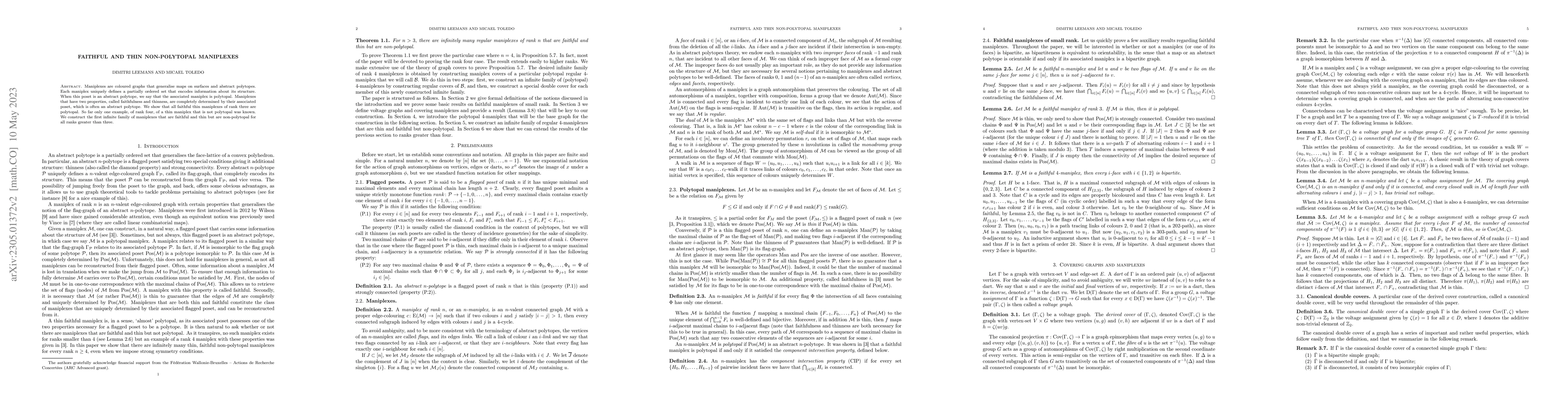 Thumbnail for Faithful and thin non-polytopal maniplexes