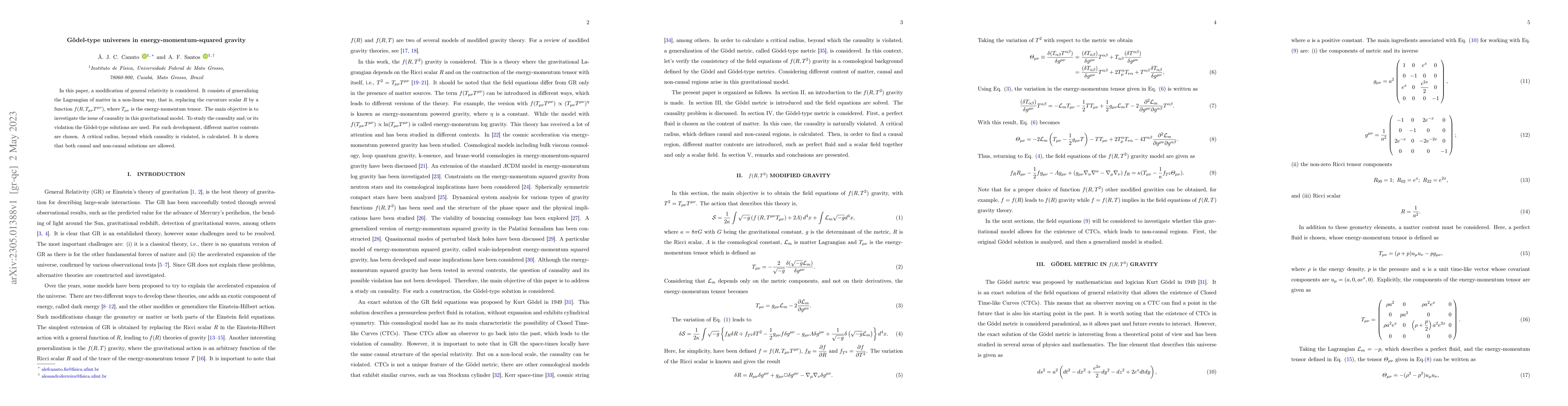 Thumbnail for G\"{o}del-type universes in energy-momentum-squared gravity