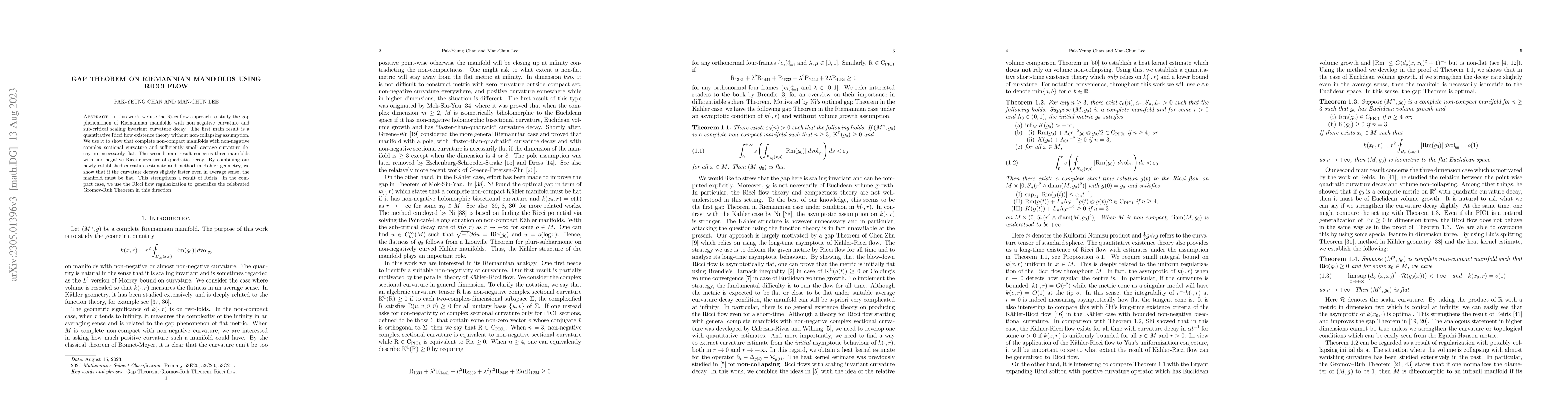 Thumbnail for Gap Theorem on Riemannian manifolds using Ricci flow