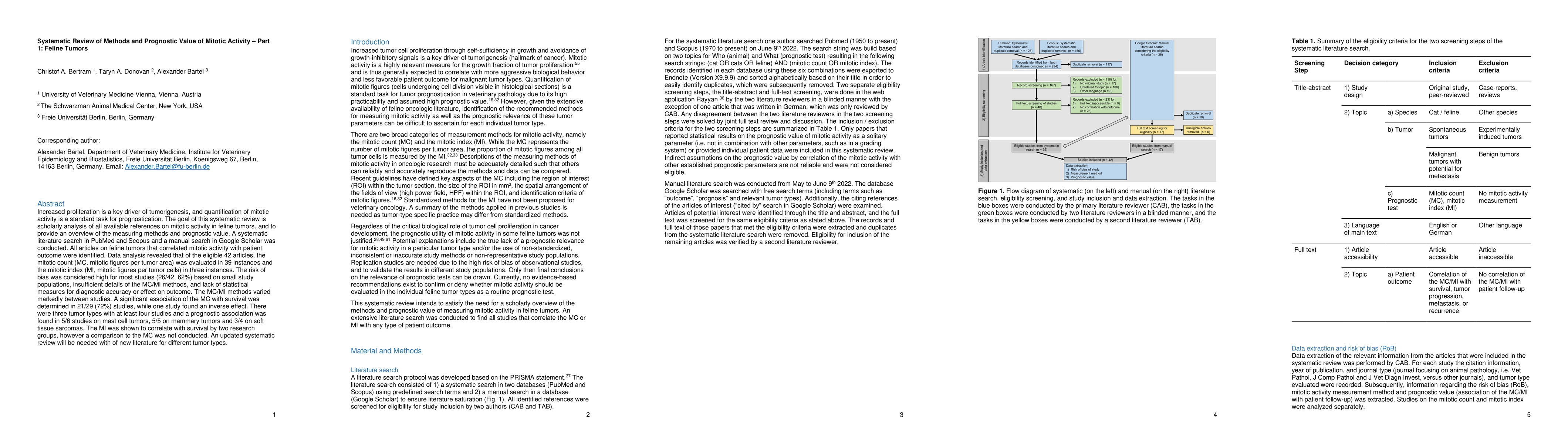 Thumbnail for Systematic Review of Methods and Prognostic Value of Mitotic Activity.
  Part 1: Feline Tumors