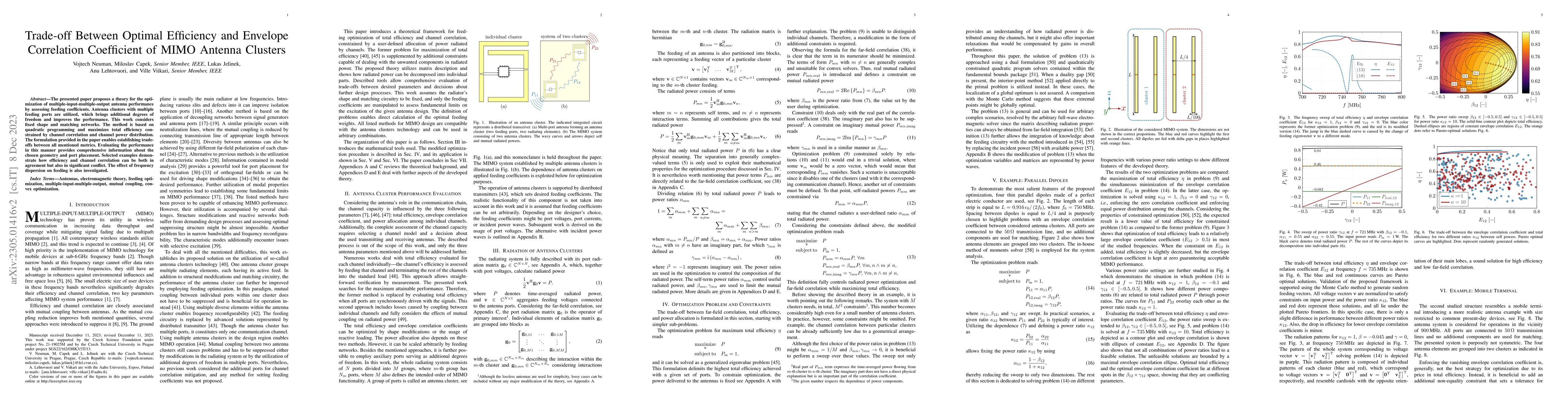 Thumbnail for Trade-off Between Optimal Efficiency and Envelope Correlation
  Coefficient for Antenna Clusters