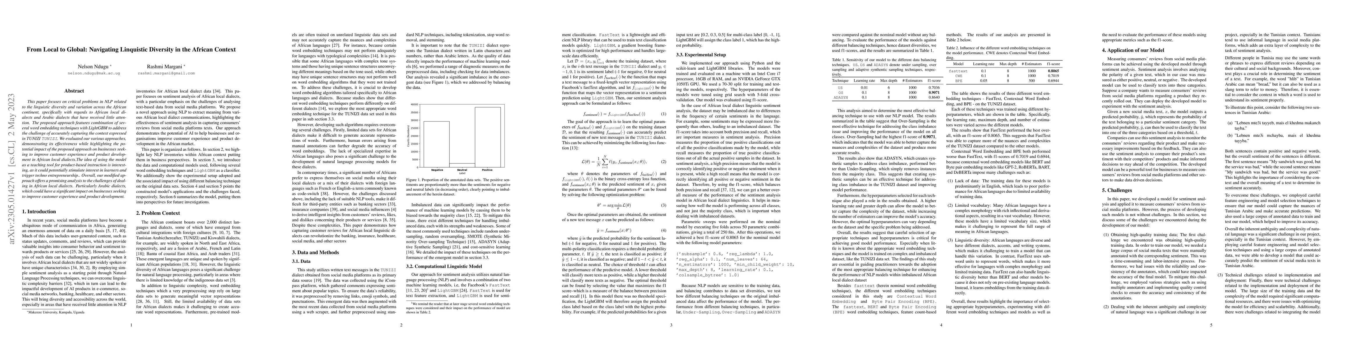 Thumbnail for From Local to Global: Navigating Linguistic Diversity in the African
  Context