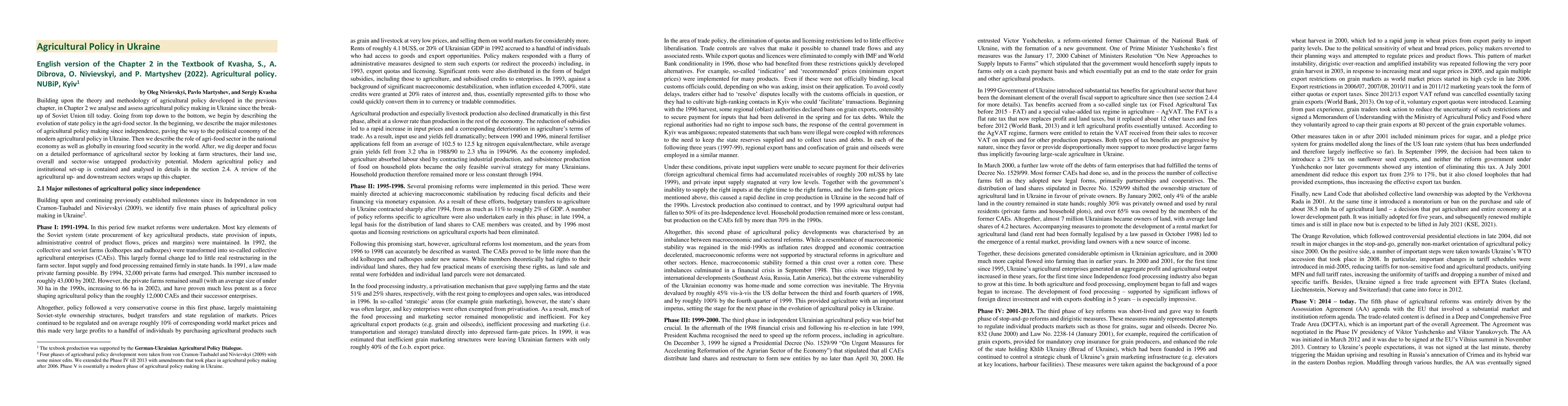 Thumbnail for Agricultural Policy in Ukraine