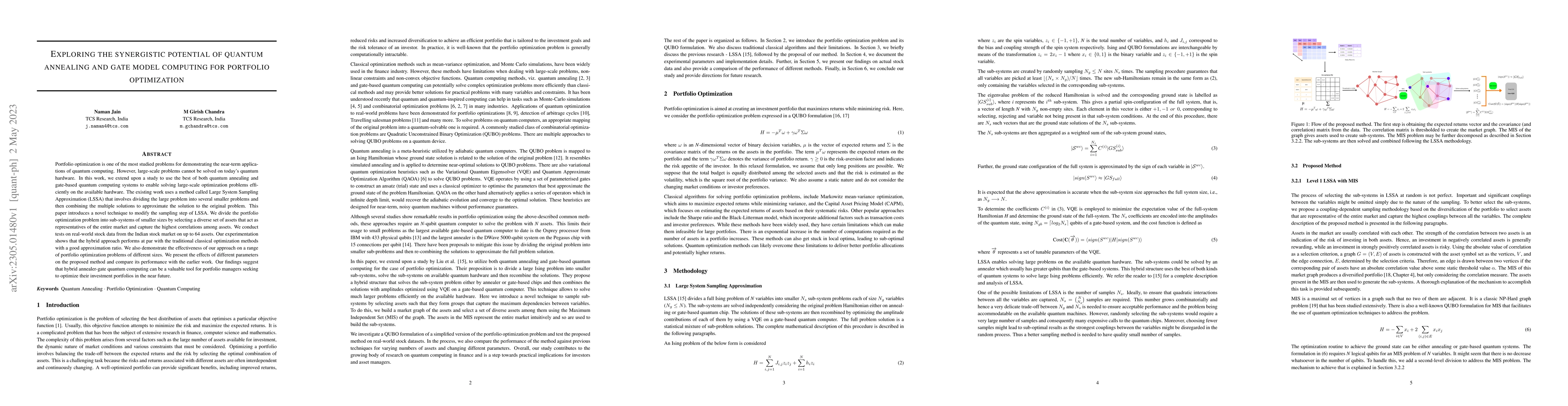 Thumbnail for Exploring the synergistic potential of quantum annealing and gate model
  computing for portfolio optimization